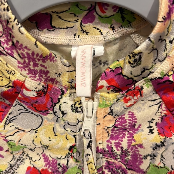 NWOT Zimmermann Girl's Clover Zip-Up One-Piece Swimsuit - Picture 3 of 6